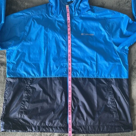 NWOT Columbia Men's Jacket Center Ridge Windbreaker Hooded Size XL Blue/Navy - Picture 4 of 13